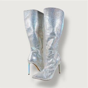 Steve Madden | 7.5 | Vibrant Rhinestone Knee-High Boots | Holiday | Party | Rare